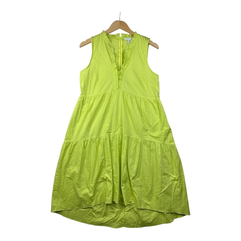 London Times Tiered Boho Summer Sleeveless Dress size 8 Lime Green